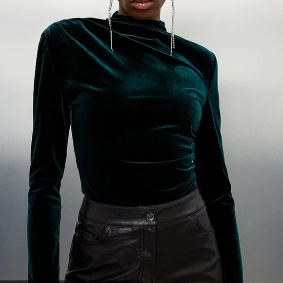 Stretch Velvet Bodysuit - Picture 1 of 2